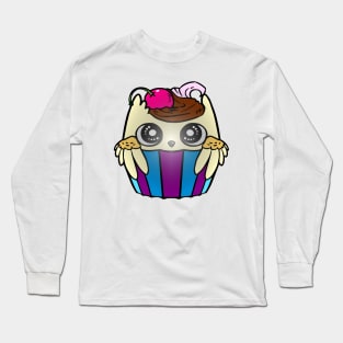 Cute Baby Owl Cupcake Long Sleeve T-Shirt